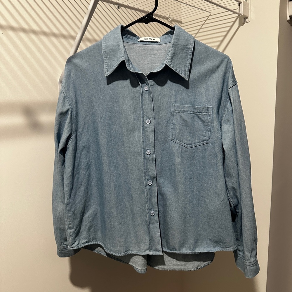 Blue Denim Button-Up Shirt